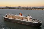 ID 3726 QUEEN MARY 2 (2002/148528grt/IMO 9241061) passing the East Coast Bays inbound to Auckland, New Zealand during her maiden round the world cruise.